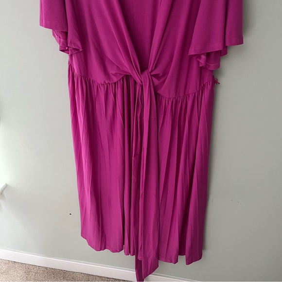 Eloquii Flutter Sleeve Twist Front Midi Dress NWT Size 26 - Picture 4 of 6